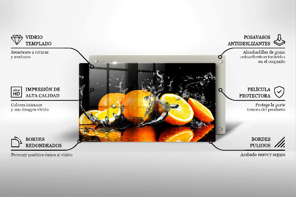 Krájecí prkénko skleněné Šťavnaté oranžové ovoce