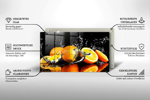 Krájecí prkénko skleněné Šťavnaté oranžové ovoce