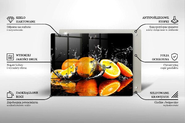 Krájecí prkénko skleněné Šťavnaté oranžové ovoce