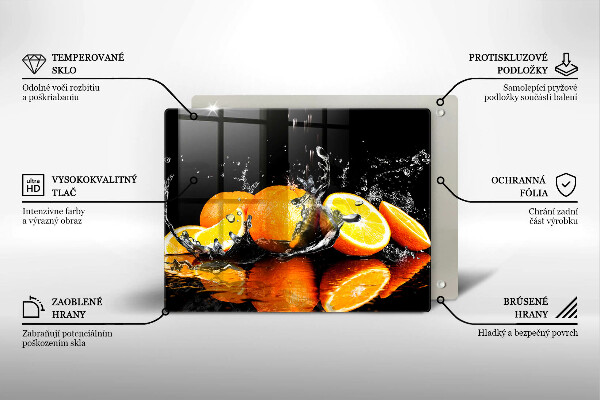 Krájecí prkénko skleněné Šťavnaté oranžové ovoce