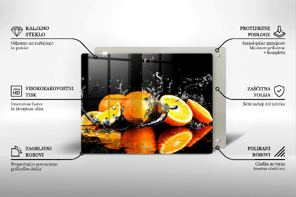 Krájecí prkénko skleněné Šťavnaté oranžové ovoce