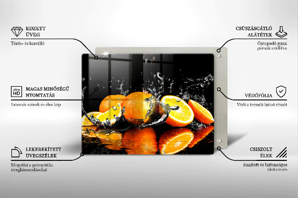 Krájecí prkénko skleněné Šťavnaté oranžové ovoce