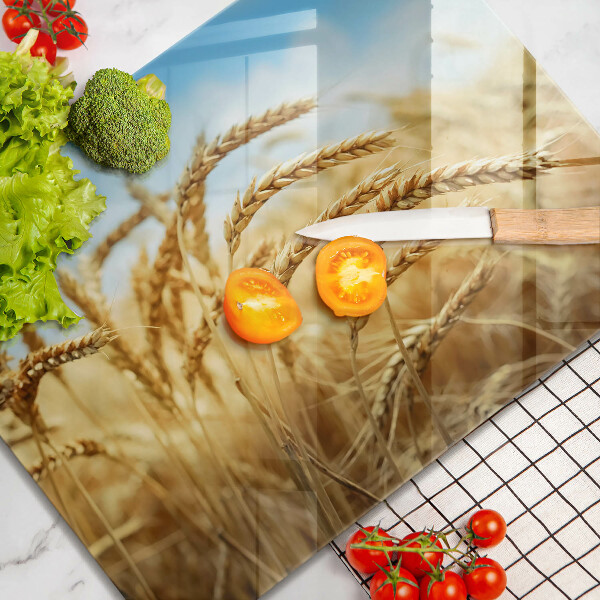 Krájecí prkénko skleněné Klasy obilovin na poli