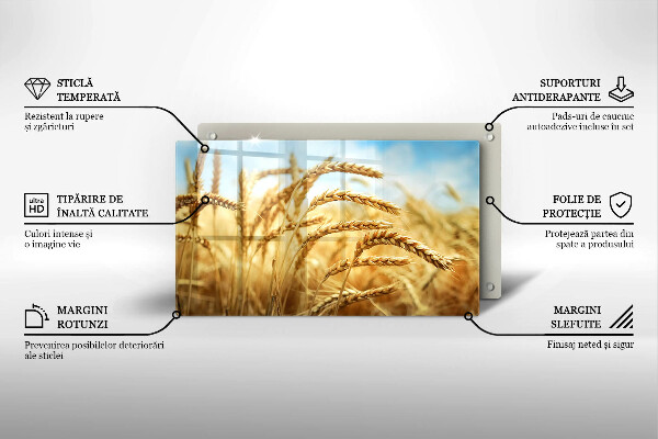 Krájecí prkénko skleněné Klasy obilovin na poli