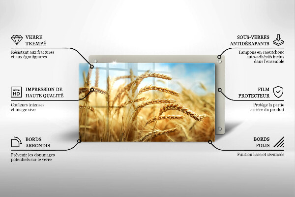 Krájecí prkénko skleněné Klasy obilovin na poli