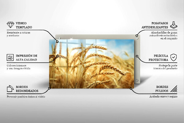 Krájecí prkénko skleněné Klasy obilovin na poli