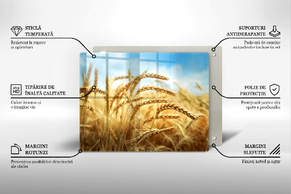 Krájecí prkénko skleněné Klasy obilovin na poli