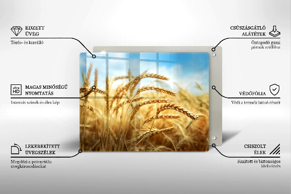 Krájecí prkénko skleněné Klasy obilovin na poli