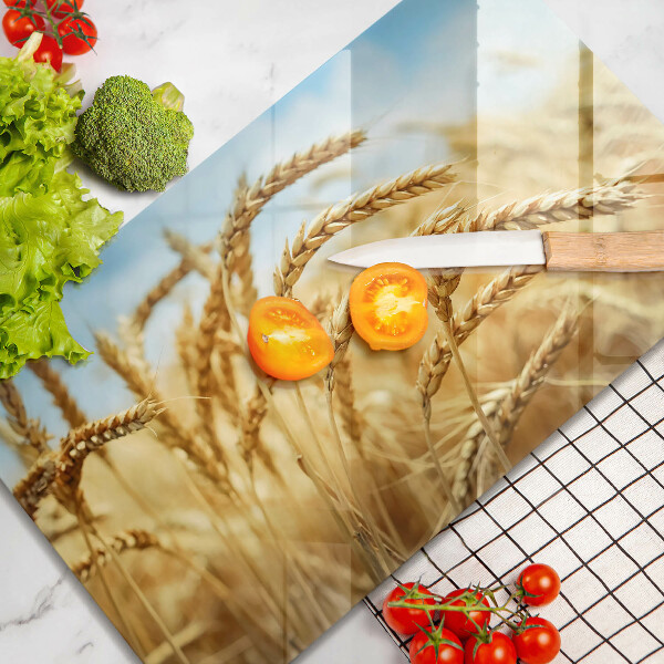 Krájecí prkénko skleněné Klasy obilovin na poli