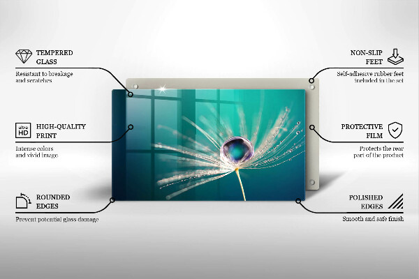 Krájecí prkénko skleněné Rosa na pampelišce