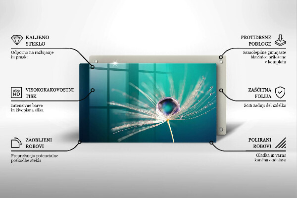 Krájecí prkénko skleněné Rosa na pampelišce