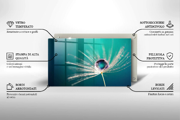 Krájecí prkénko skleněné Rosa na pampelišce