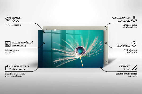 Krájecí prkénko skleněné Rosa na pampelišce