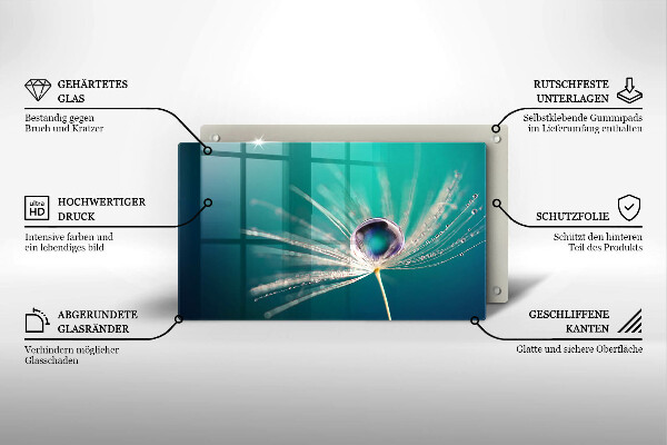 Krájecí prkénko skleněné Rosa na pampelišce