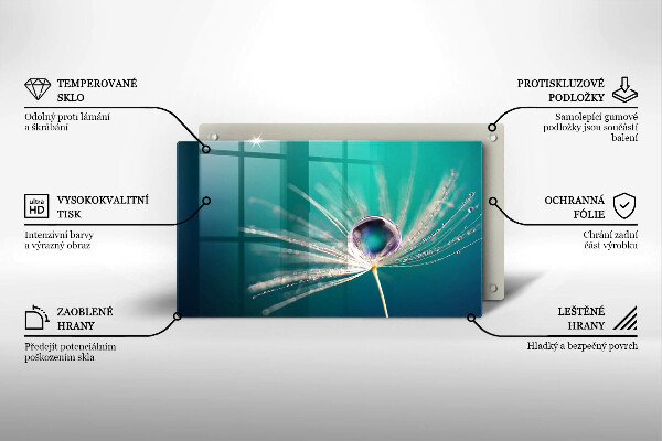 Krájecí prkénko skleněné Rosa na pampelišce