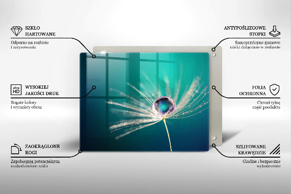 Krájecí prkénko skleněné Rosa na pampelišce