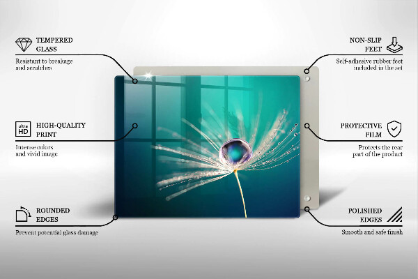 Krájecí prkénko skleněné Rosa na pampelišce