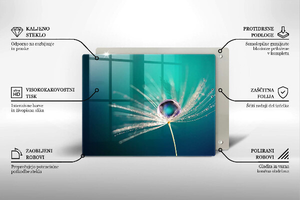 Krájecí prkénko skleněné Rosa na pampelišce