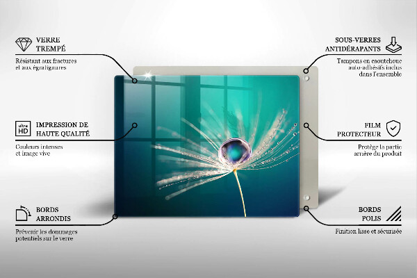 Krájecí prkénko skleněné Rosa na pampelišce