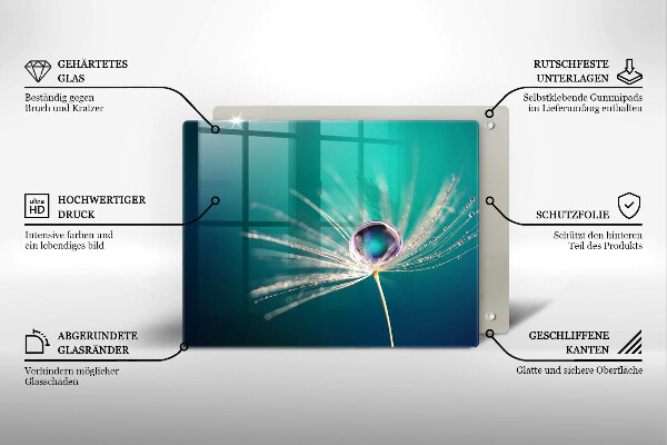 Krájecí prkénko skleněné Rosa na pampelišce