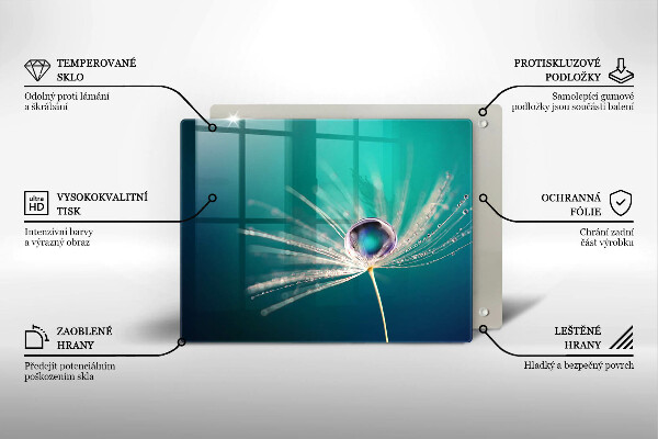 Krájecí prkénko skleněné Rosa na pampelišce