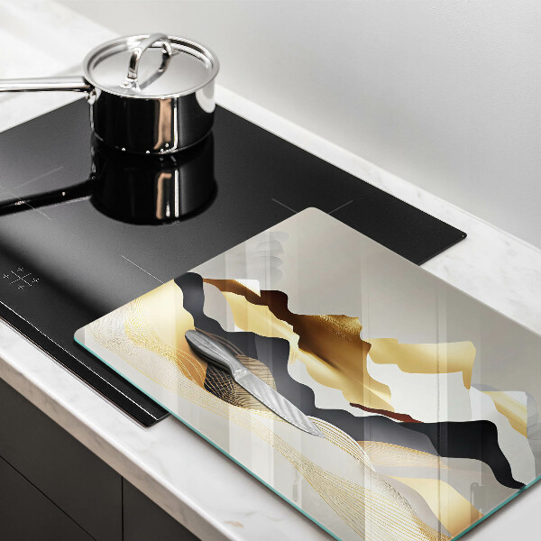 Krájecí prkénko skleněné Abstraktní zlaté hory