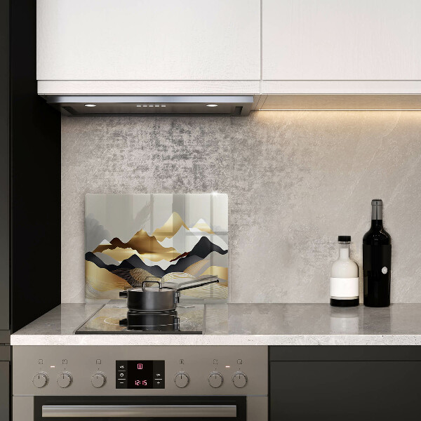 Krájecí prkénko skleněné Abstraktní zlaté hory