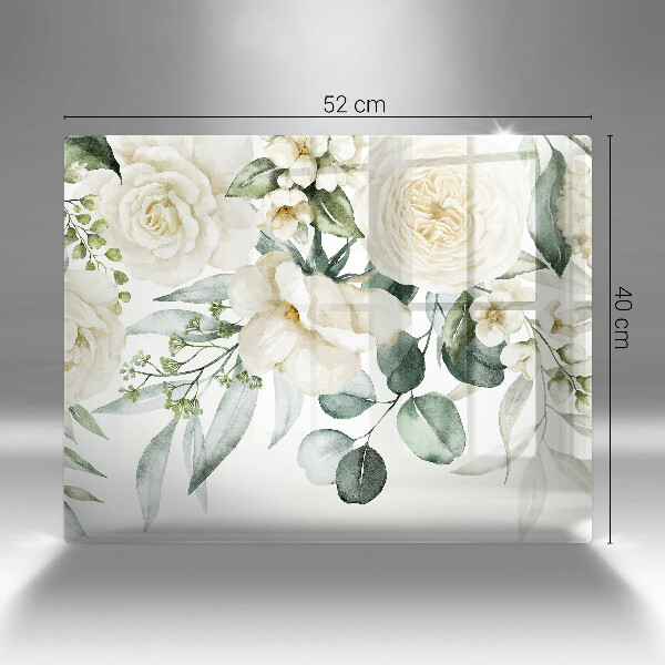 Krájecí prkénko skleněné Akvarel květiny