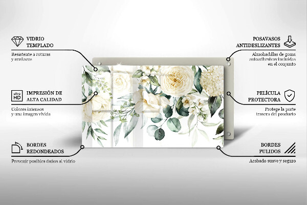 Krájecí prkénko skleněné Akvarel květiny