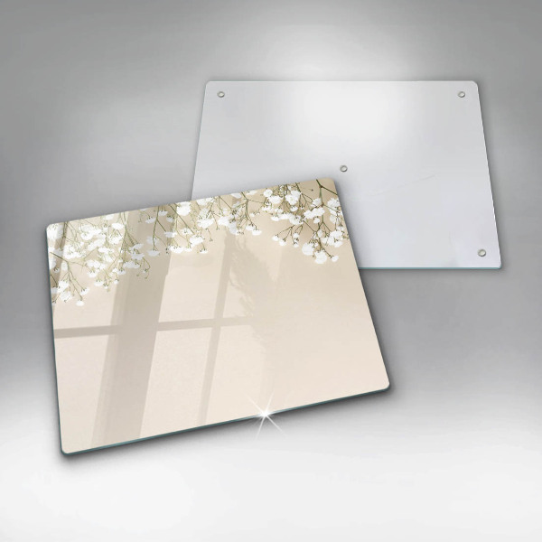 Krájecí prkénko skleněné Sádrové boho květiny