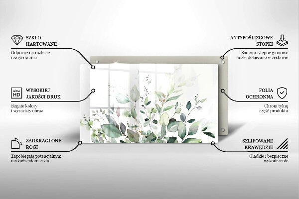 Krájecí prkénko skleněné Akvarel rostliny