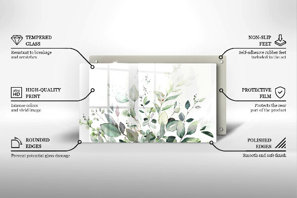 Krájecí prkénko skleněné Akvarel rostliny