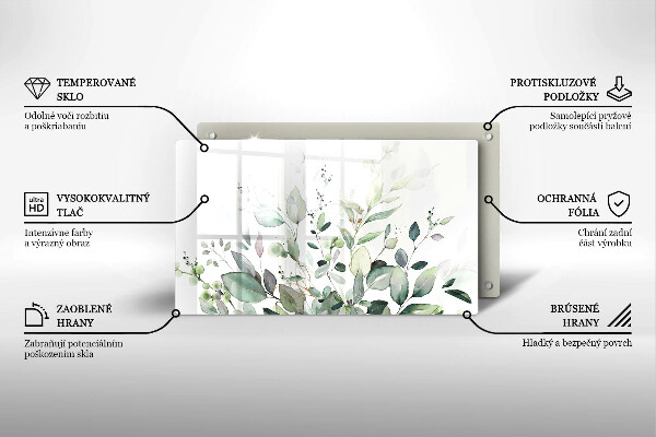 Krájecí prkénko skleněné Akvarel rostliny