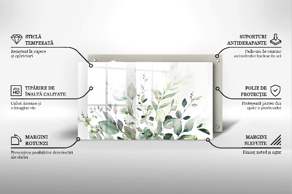 Krájecí prkénko skleněné Akvarel rostliny