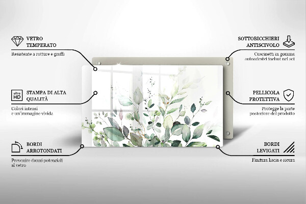 Krájecí prkénko skleněné Akvarel rostliny