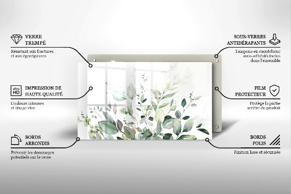 Krájecí prkénko skleněné Akvarel rostliny