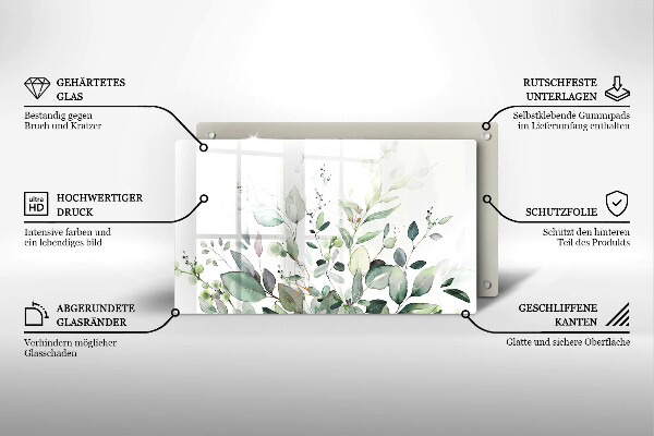 Krájecí prkénko skleněné Akvarel rostliny