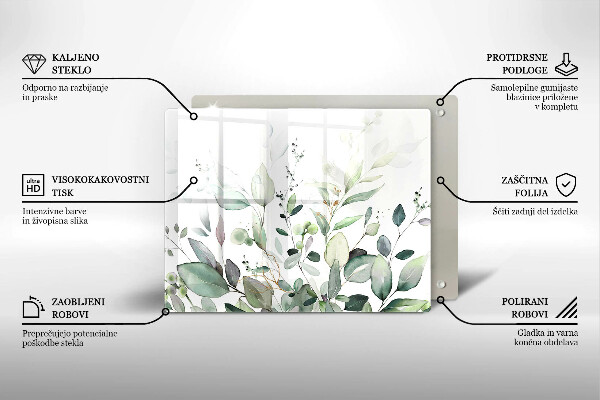 Krájecí prkénko skleněné Akvarel rostliny