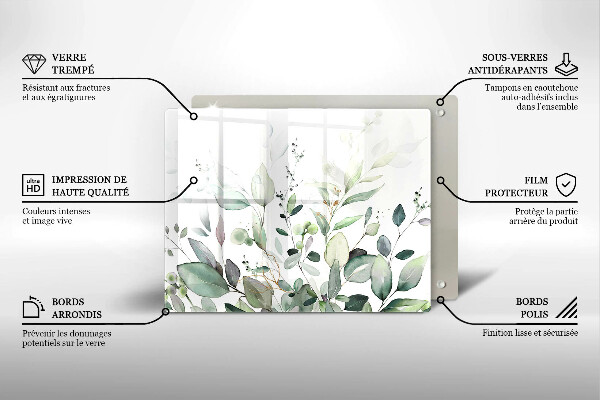 Krájecí prkénko skleněné Akvarel rostliny