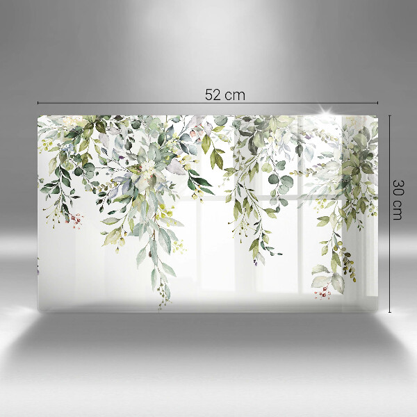 Krájecí prkénko skleněné Dekorativní listy a květy