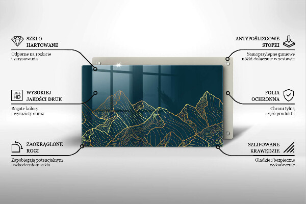 Krájecí prkénko skleněné Abstraktní hory
