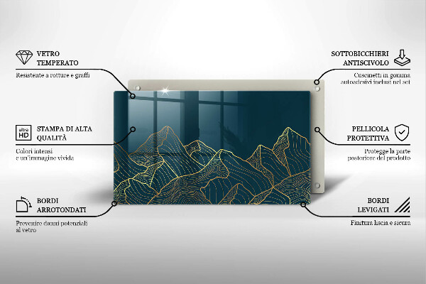 Krájecí prkénko skleněné Abstraktní hory