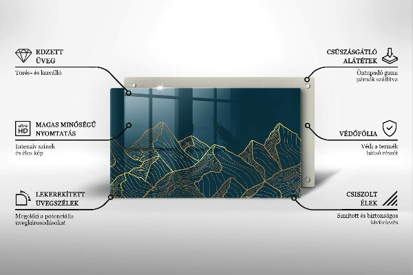 Krájecí prkénko skleněné Abstraktní hory