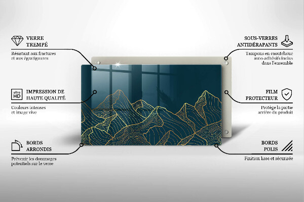 Krájecí prkénko skleněné Abstraktní hory