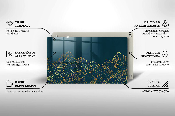 Krájecí prkénko skleněné Abstraktní hory