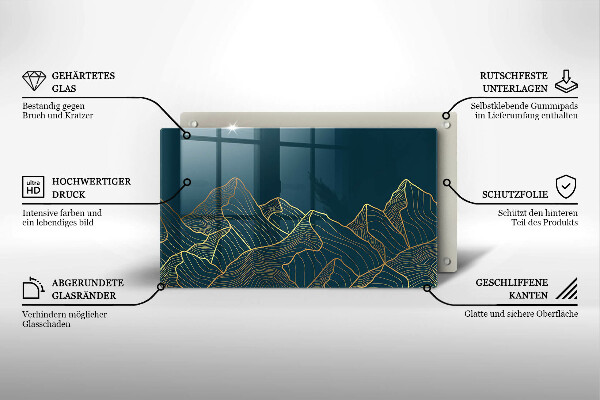 Krájecí prkénko skleněné Abstraktní hory