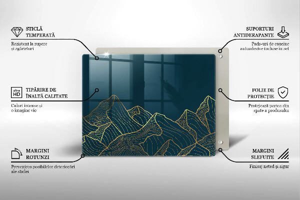 Krájecí prkénko skleněné Abstraktní hory