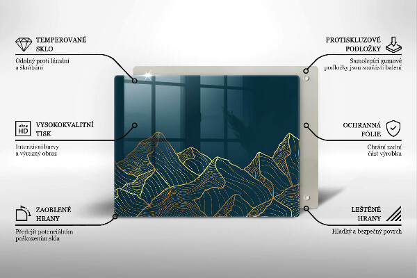 Krájecí prkénko skleněné Abstraktní hory