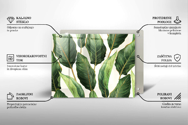 Krájecí prkénko skleněné Banánové listy