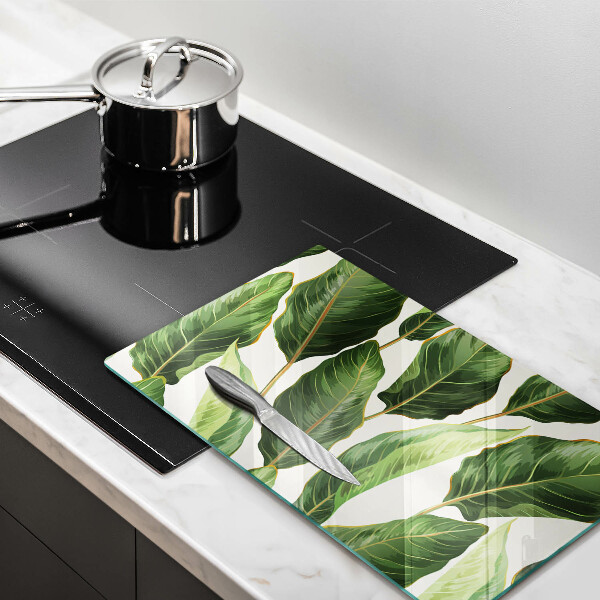 Krájecí prkénko skleněné Banánové listy